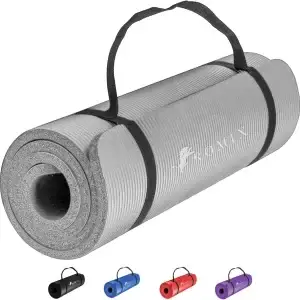 Yoga Mat Thick 2/5 Inch (10mm) Non-Slip with Strap